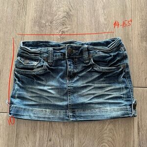 Heritage Denim Mini Skirt - Washed Blue